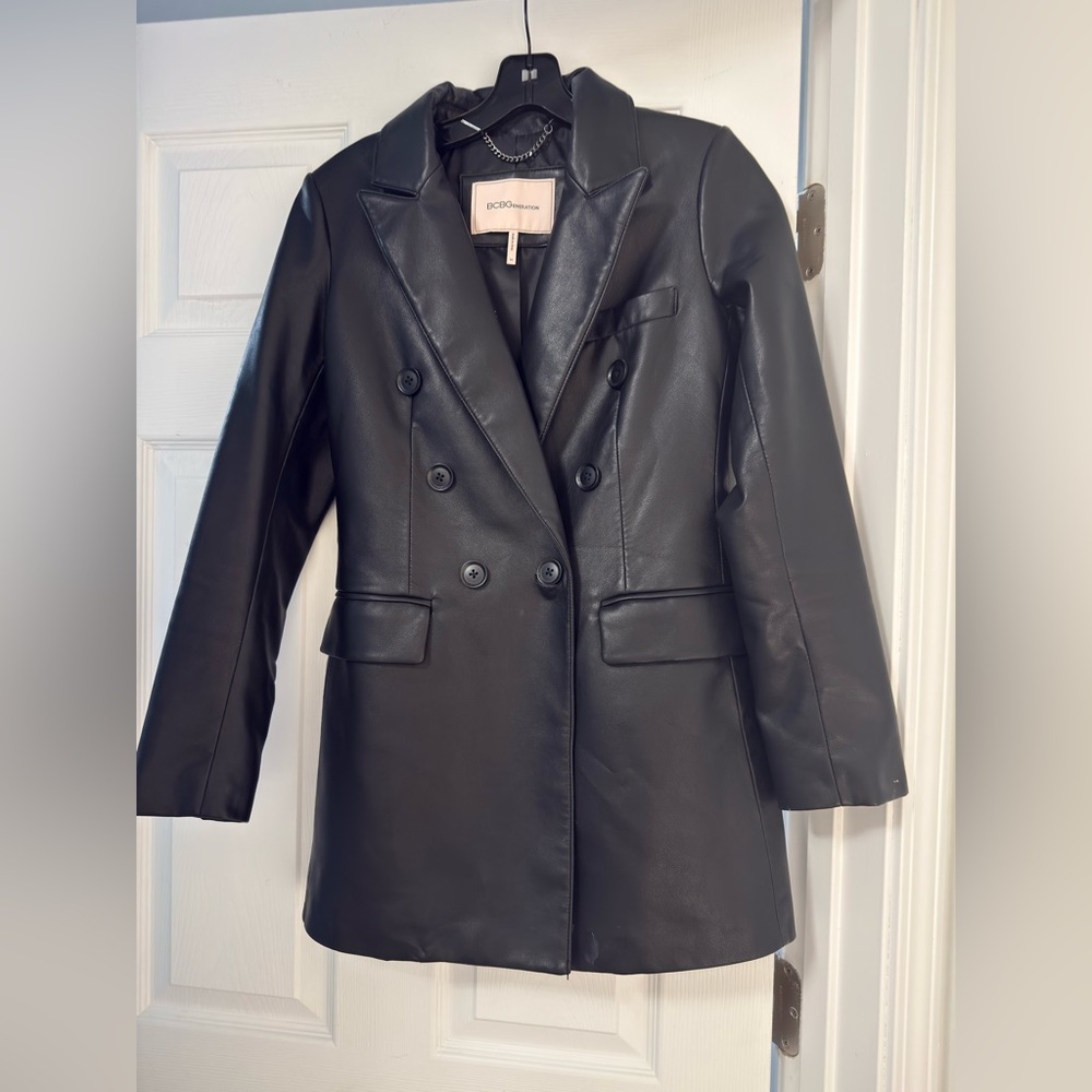 BCBGeneration Black Leather Blazer